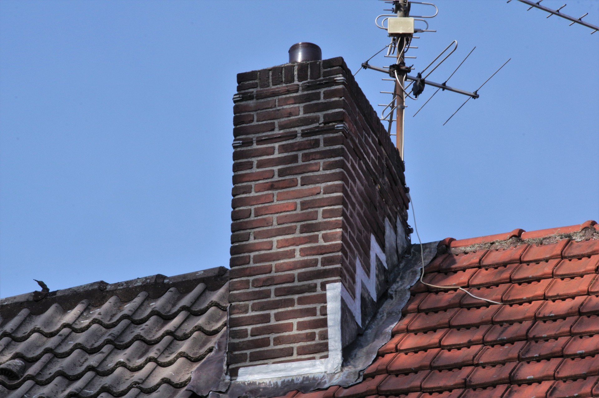 Old chimney before demolishing